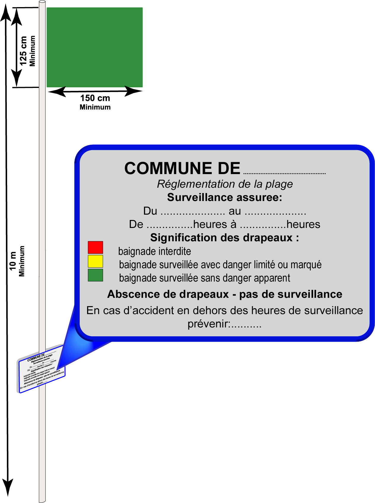 Mât drapeaux