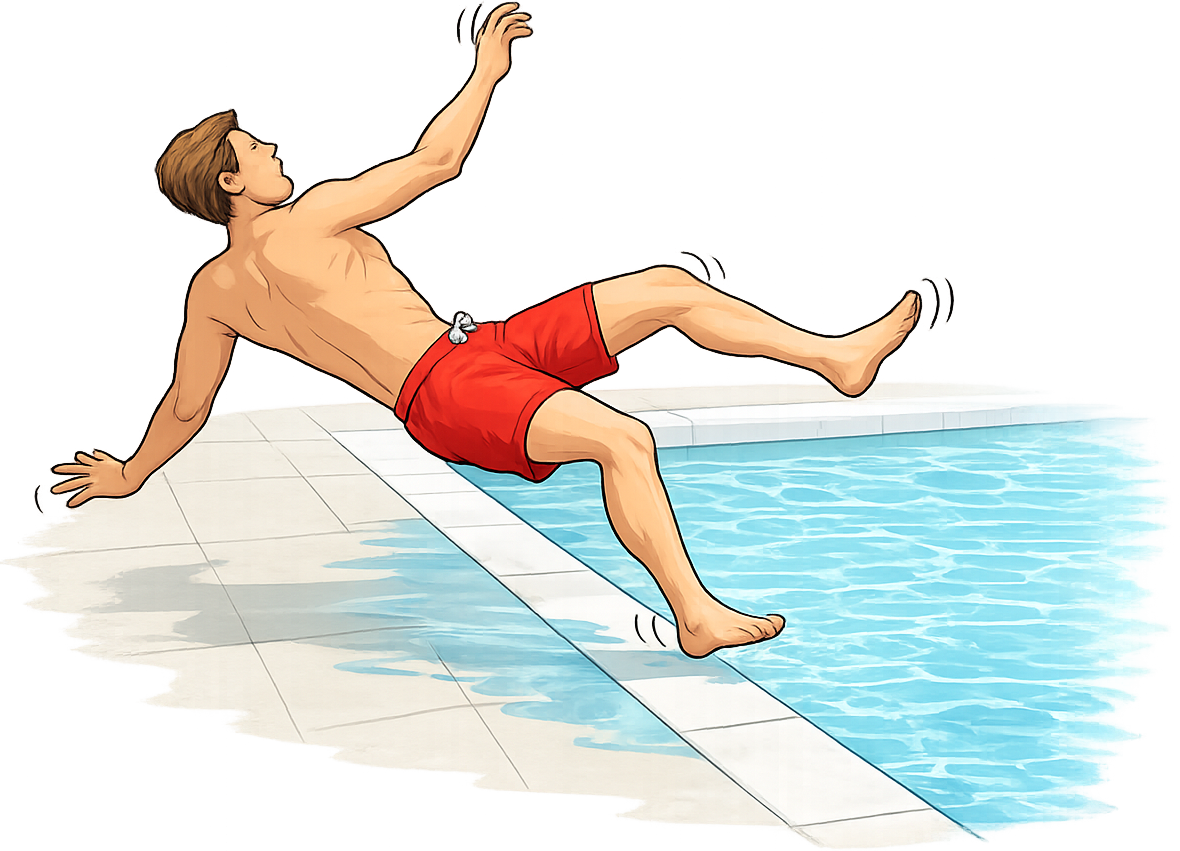 Glissade en piscine
